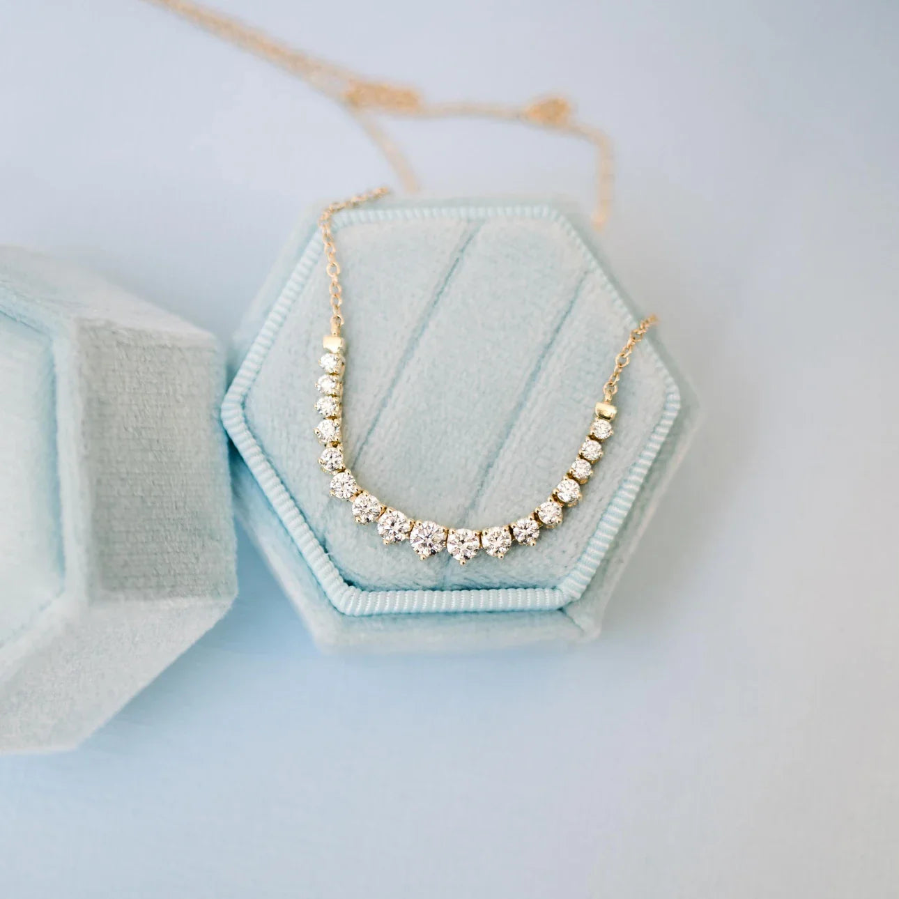 Round Lab Grown Diamond Mini Riviera Choker, EF Color, VS Clarity, IGI Certified