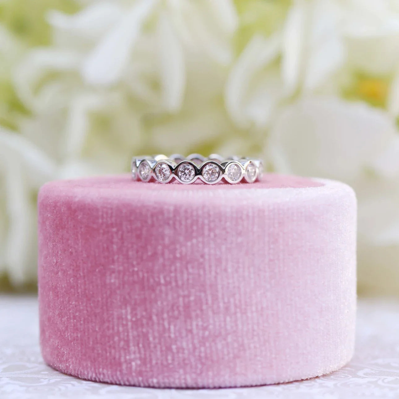 Bezel Lab Grown Diamond Eternity Band, EF Color, VS Clarity, IGI Certificate