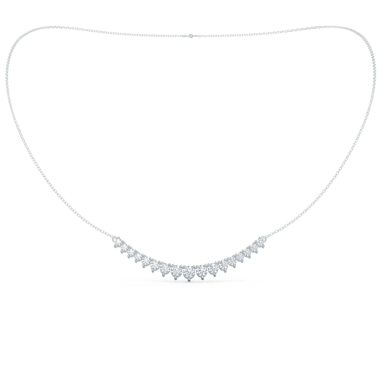 Round Lab Grown Diamond Mini Riviera Choker, EF Color, VS Clarity, IGI Certified