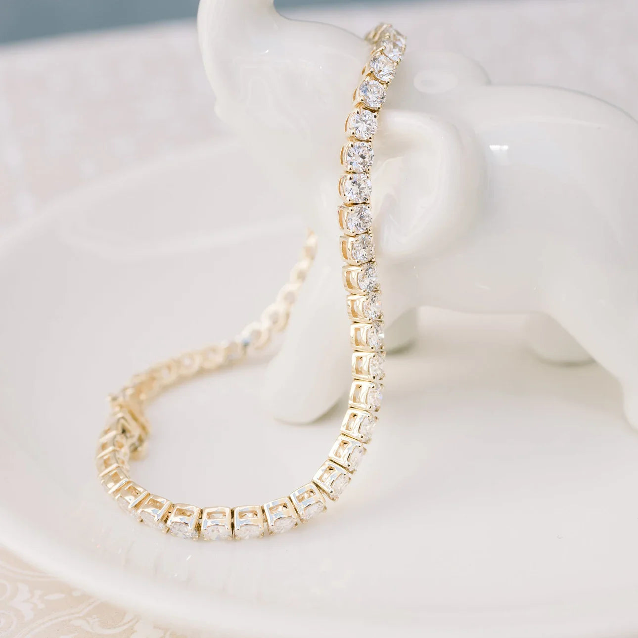 Round Lab Grown Diamond 4 Prong Tennis Bracelet, EF Color, VS clarity, IGI Certified