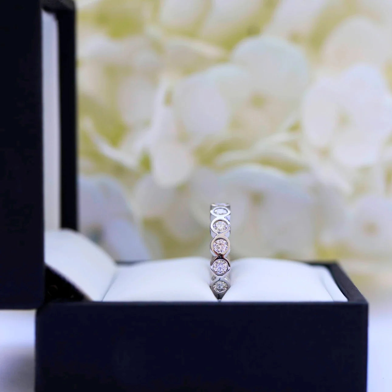 Bezel Lab Grown Diamond Eternity Band, EF Color, VS Clarity, IGI Certificate