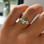 Common :: green marquise lab grown diamond cluster ring luxury engagement ring