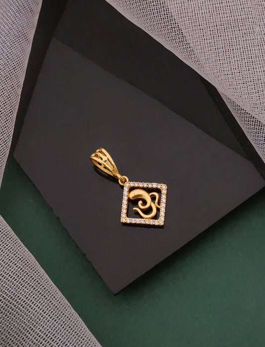 Om Ganesha with square diamond frame