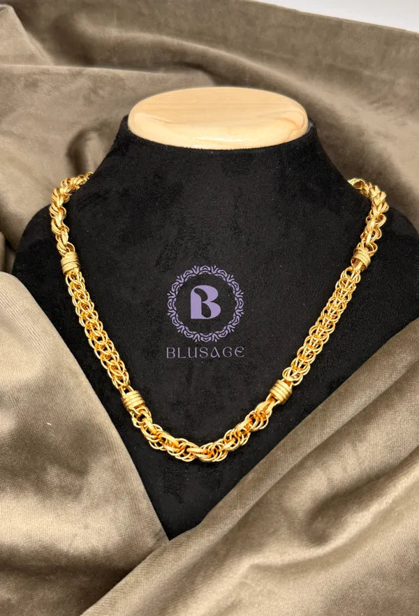 Ring Into Ring Best Quality Elegant Design Gold Plated Chain For Men