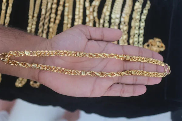 Ring Into Ring Best Quality Elegant Design Gold Plated Chain For Men