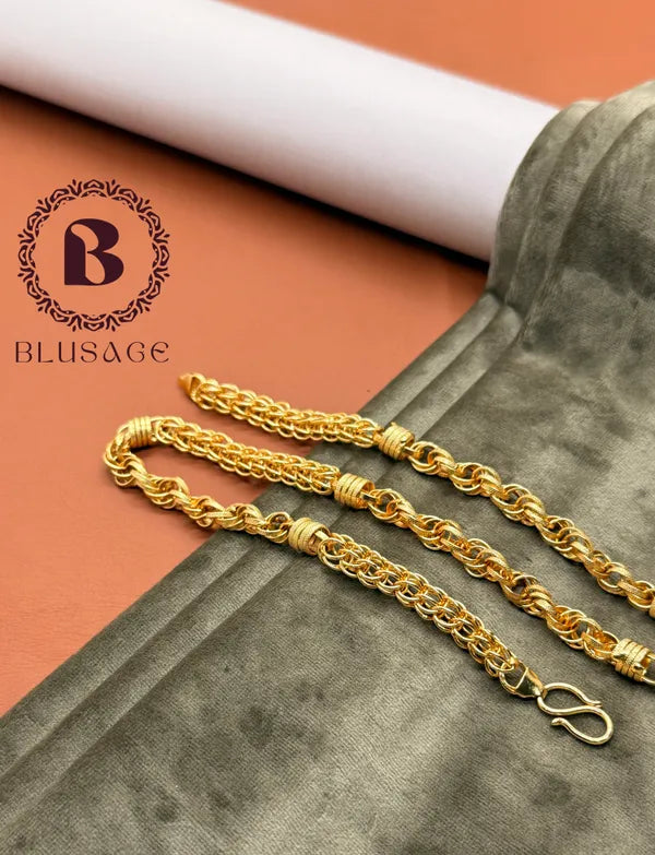 Ring Into Ring Best Quality Elegant Design Gold Plated Chain For Men