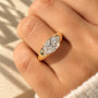 Common :: East West Marquise bezel diamond engagement ring with 2CT center