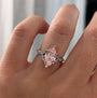 Common :: fancy pink marquise cut lab grown diamond engagement ring vintage style IGI certified