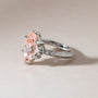 Common :: close up pink marquise diamond ring vintage setting lab grown engagement ring