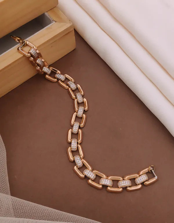 Rose Gold & Silver Polish Designer Xuping Bracelet