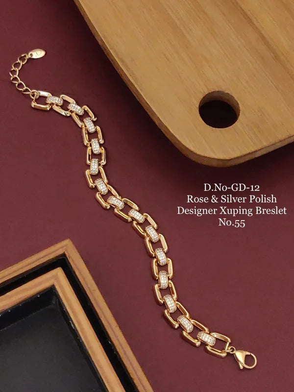 Rose Gold & Silver Polish Designer Xuping Bracelet