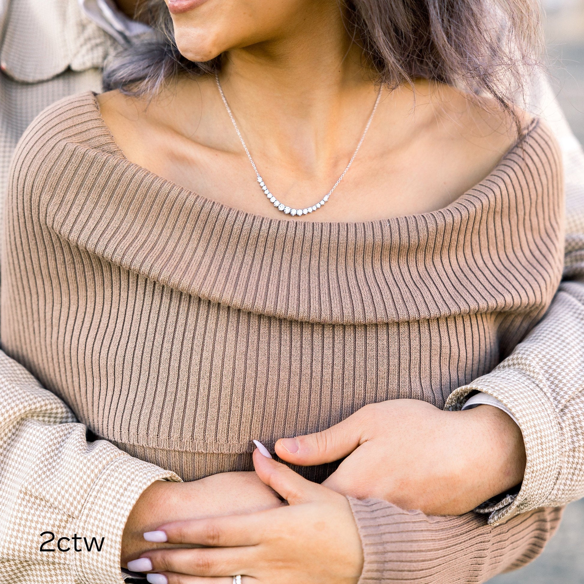 Mini Riviera Choker Lab grown Diamond DEF Color VS+ Clarity