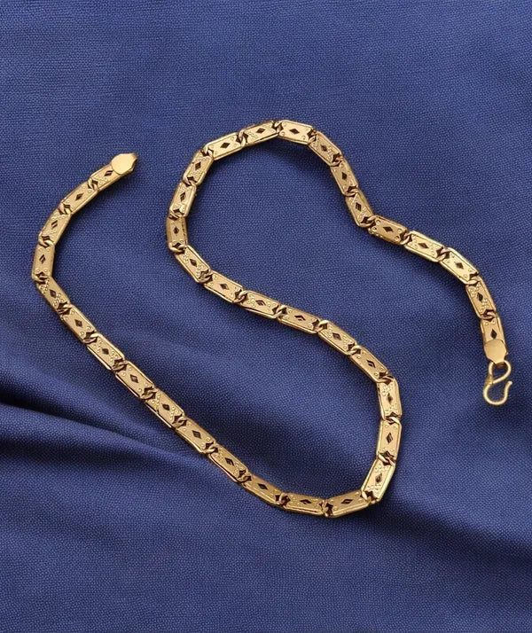 Classical Kajikatli Biscuit in IGP Brass Micro Gold Plated Nawabi Chain For