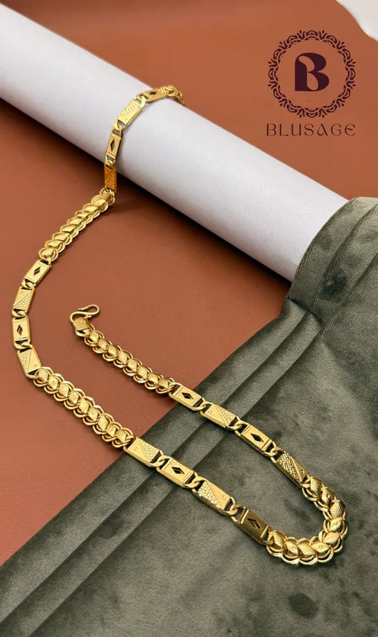 Elegant Gold Tone Kajukatri Nawabi with Kohli Design in High Gold Micro plated Brass Chain For Men & Boys