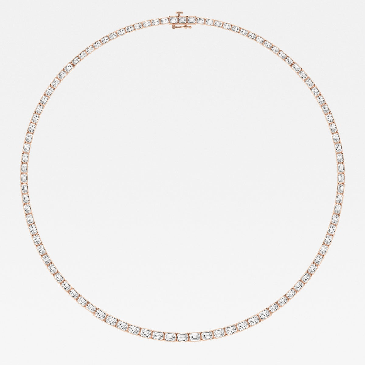 Emerald Lab Grown Diamond Graduated Tennis Necklace, EF Color, VS Clarity, IGI Certified