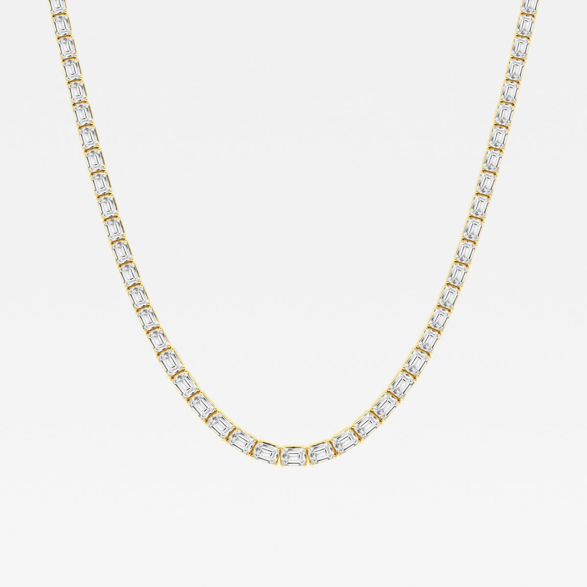 Emerald Lab Grown Diamond Graduated Tennis Necklace, EF Color, VS Clarity, IGI Certified