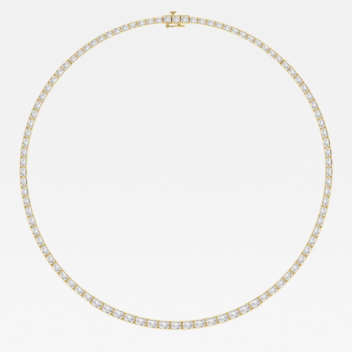 Emerald Lab Grown Diamond Graduated Tennis Necklace, EF Color, VS Clarity, IGI Certified