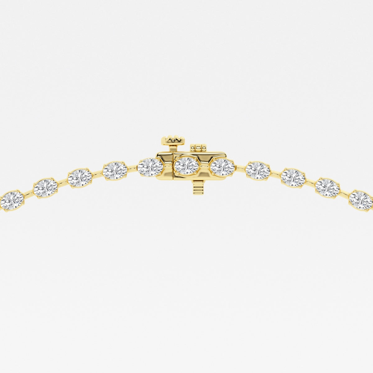 Oval Lab Grown Diamond Tennis Necklace, EF Color, VS Clarity - IGI Certificate