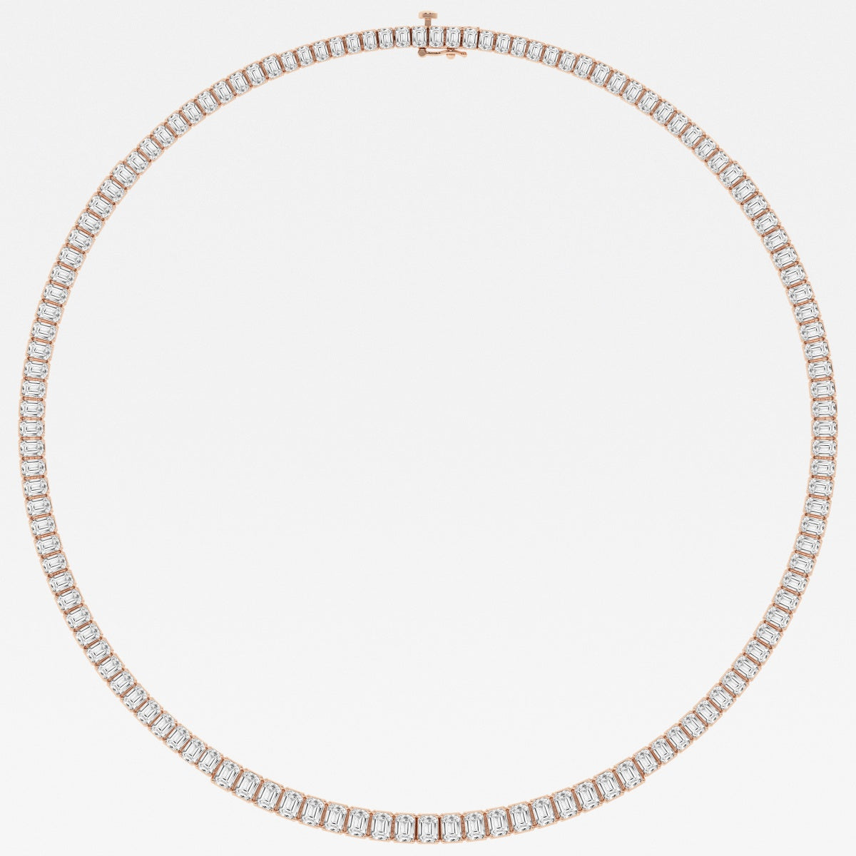 32 ctw Emerald Lab Grown Diamond Graduated Tennis Necklace