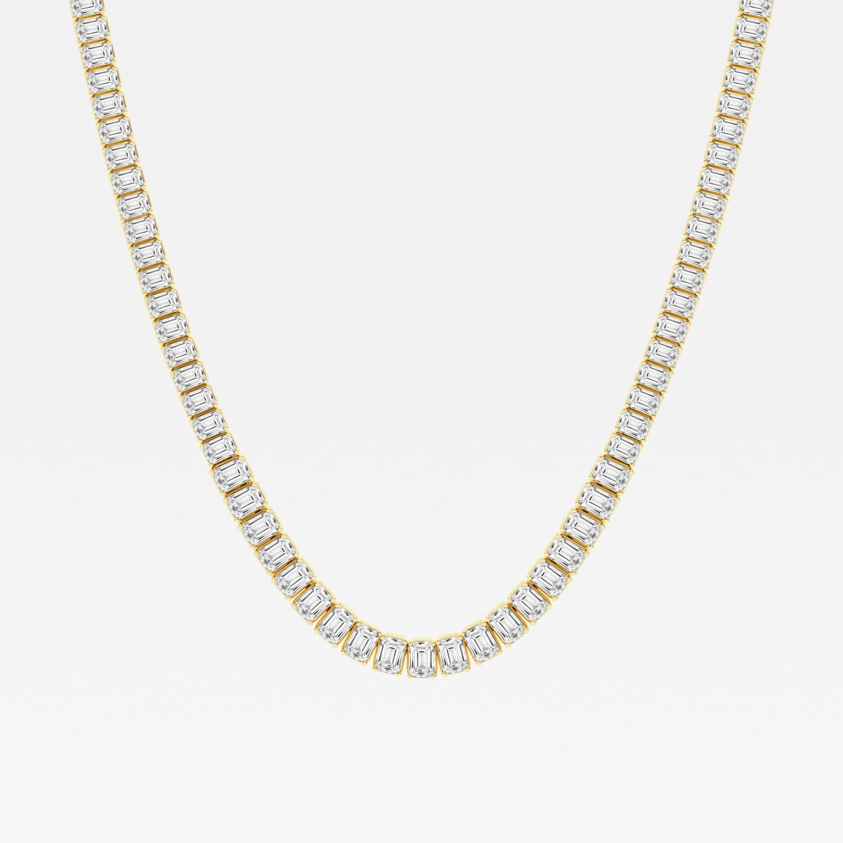 32 ctw Emerald Lab Grown Diamond Graduated Tennis Necklace