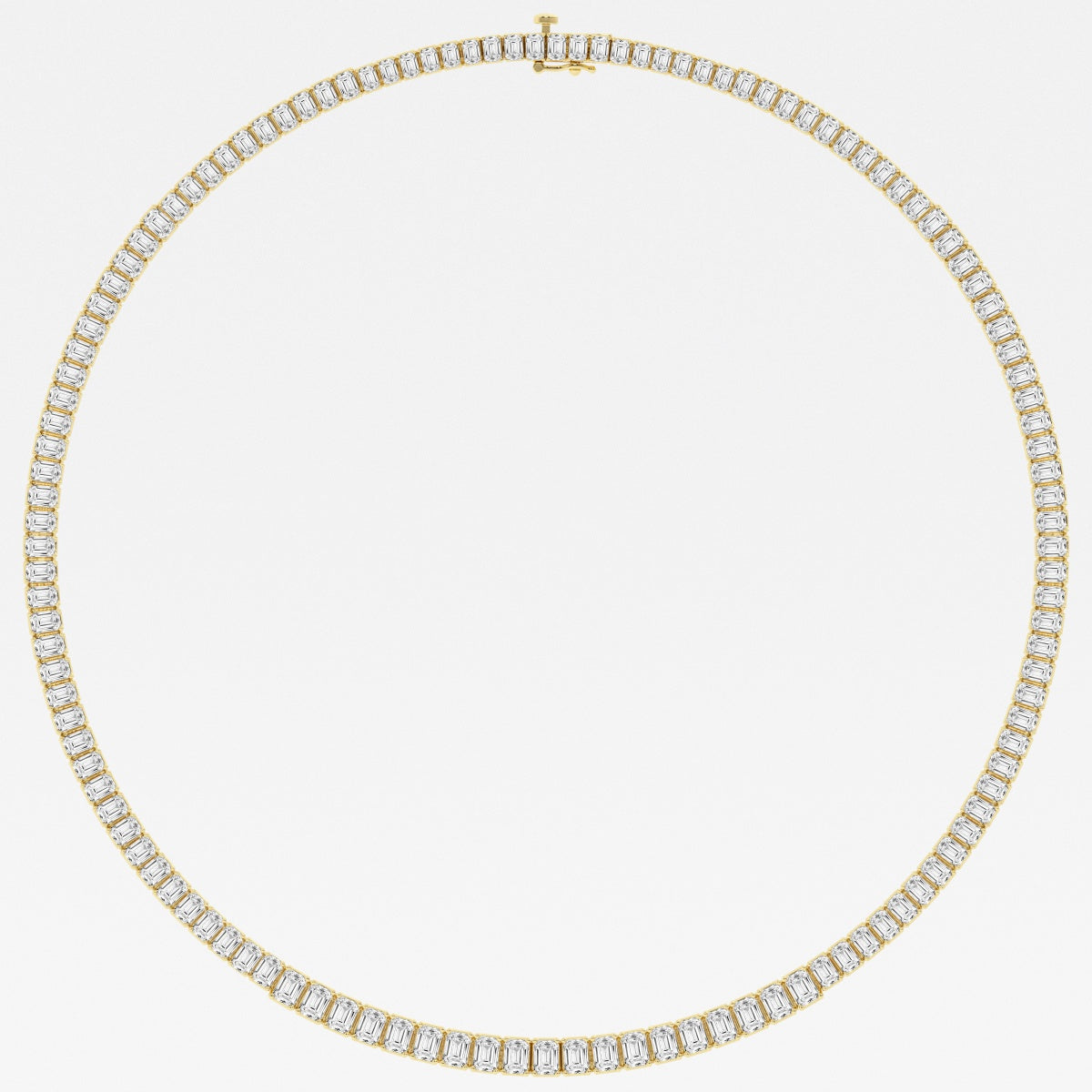 32 ctw Emerald Lab Grown Diamond Graduated Tennis Necklace