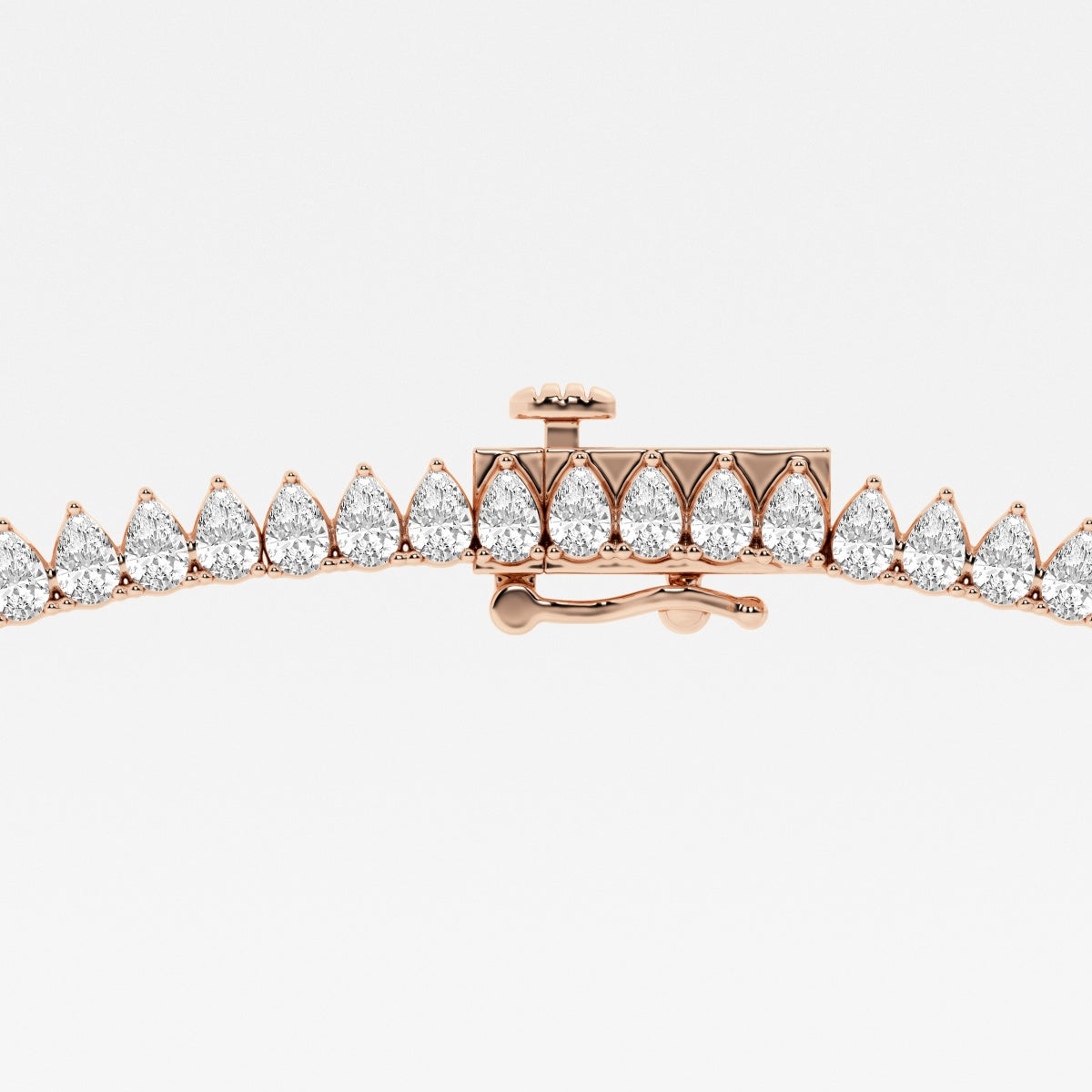 Pear Lab Grown Diamond Graduated Tennis Necklace, EF Color, VS Clarity, IGI Certified