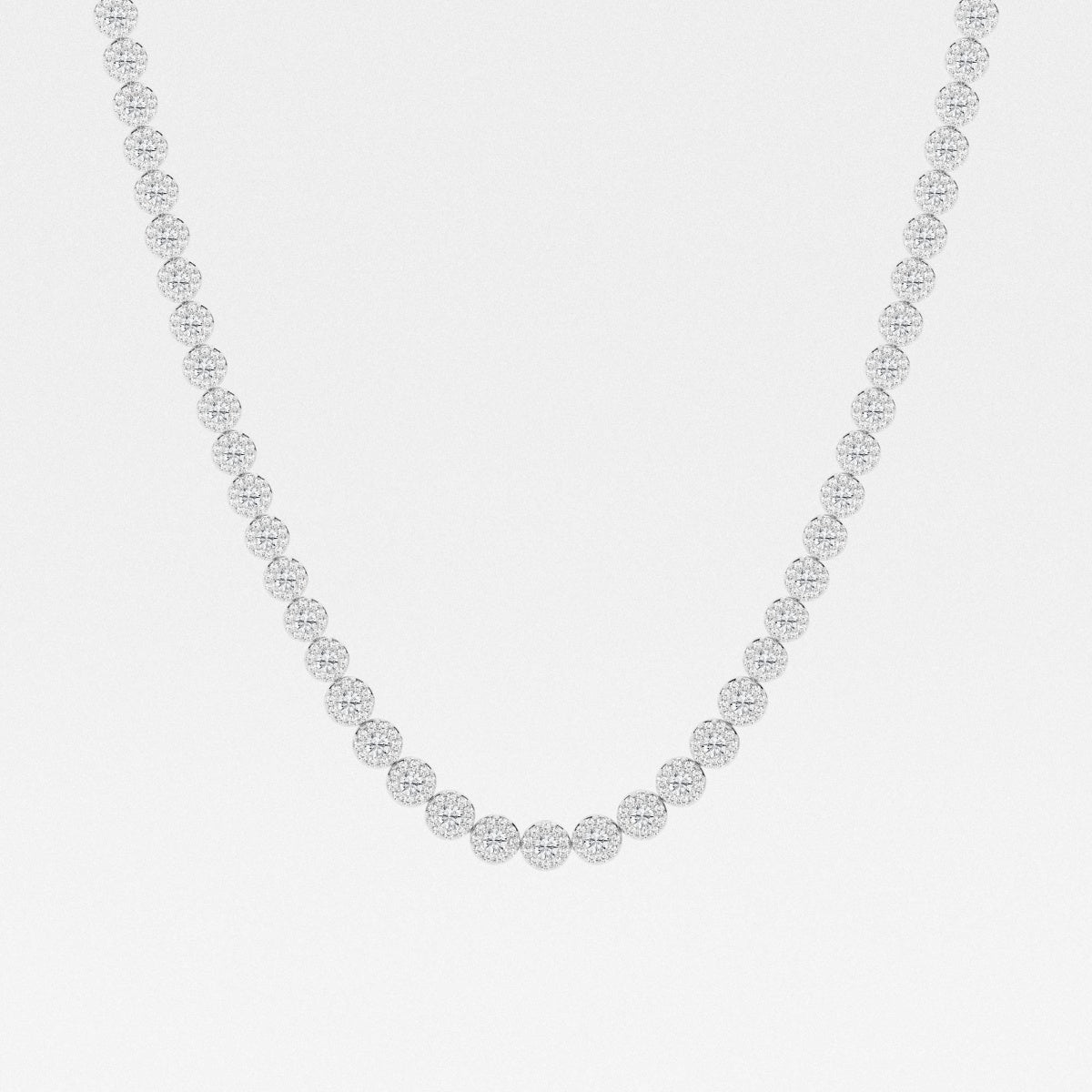 7 ctw Round Lab Grown Diamond Halo Tennis Necklaces