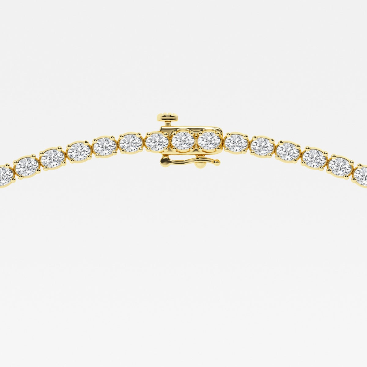 Oval Lab Grown Diamond East West Tennis Necklaces, EF Color, VS Clarity, IGI Certified