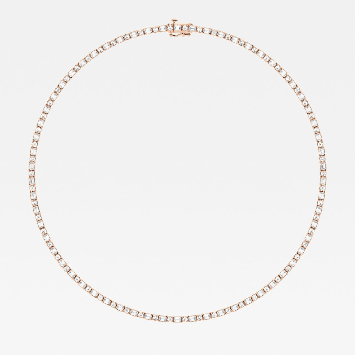 Emerald Lab Grown Diamond Alternating Tennis Necklaces, EF Color, VS Clarity, IGI Certified