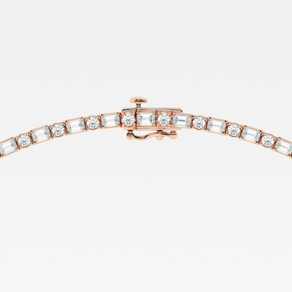 Emerald Lab Grown Diamond Alternating Tennis Necklaces, EF Color, VS Clarity, IGI Certified