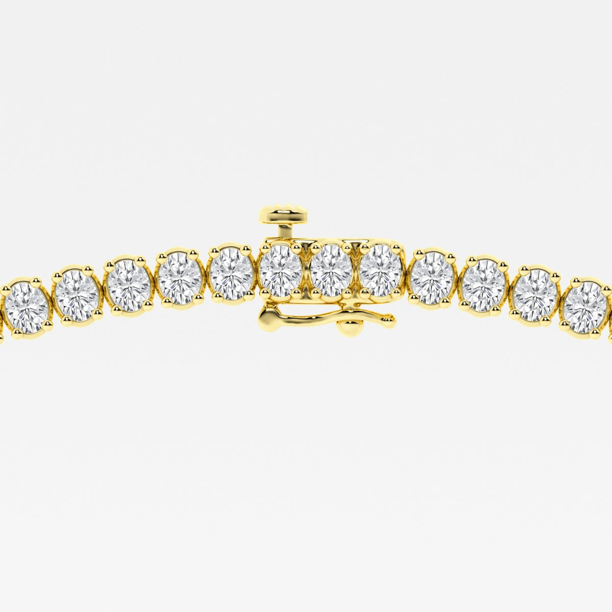 Oval Lab Grown Diamond Graduated Tennis Necklaces, EF Color, VS Clarity, IGI Certified