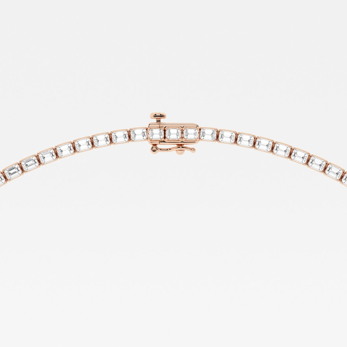 Emerald Lab Grown Diamond East West Tennis Necklaces, EF Color, VS Clarity, IGI Certified