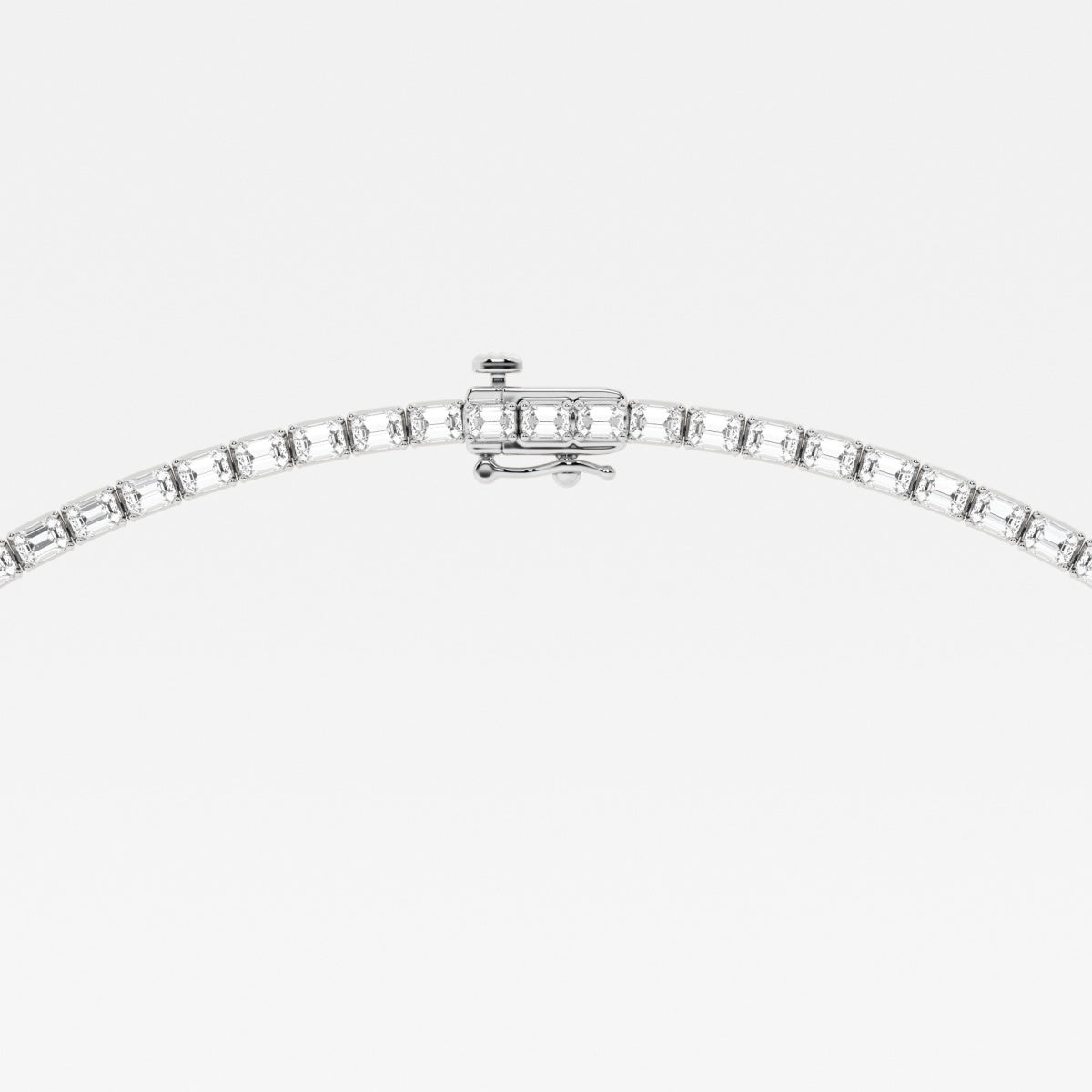 Emerald Lab Grown Diamond East West Tennis Necklaces, EF Color, VS Clarity, IGI Certified