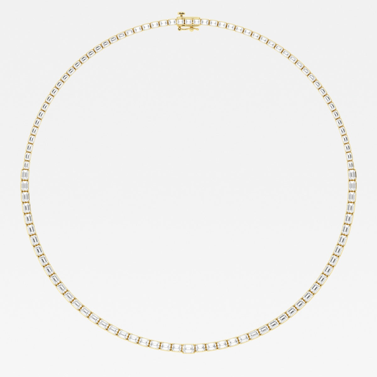 Emerald Lab Grown Diamond East West Tennis Necklaces, EF Color, VS Clarity, IGI Certified