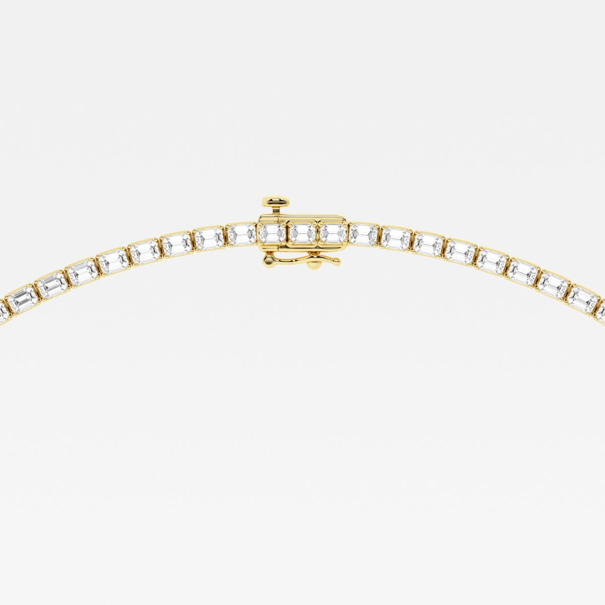 Emerald Lab Grown Diamond East West Tennis Necklaces, EF Color, VS Clarity, IGI Certified