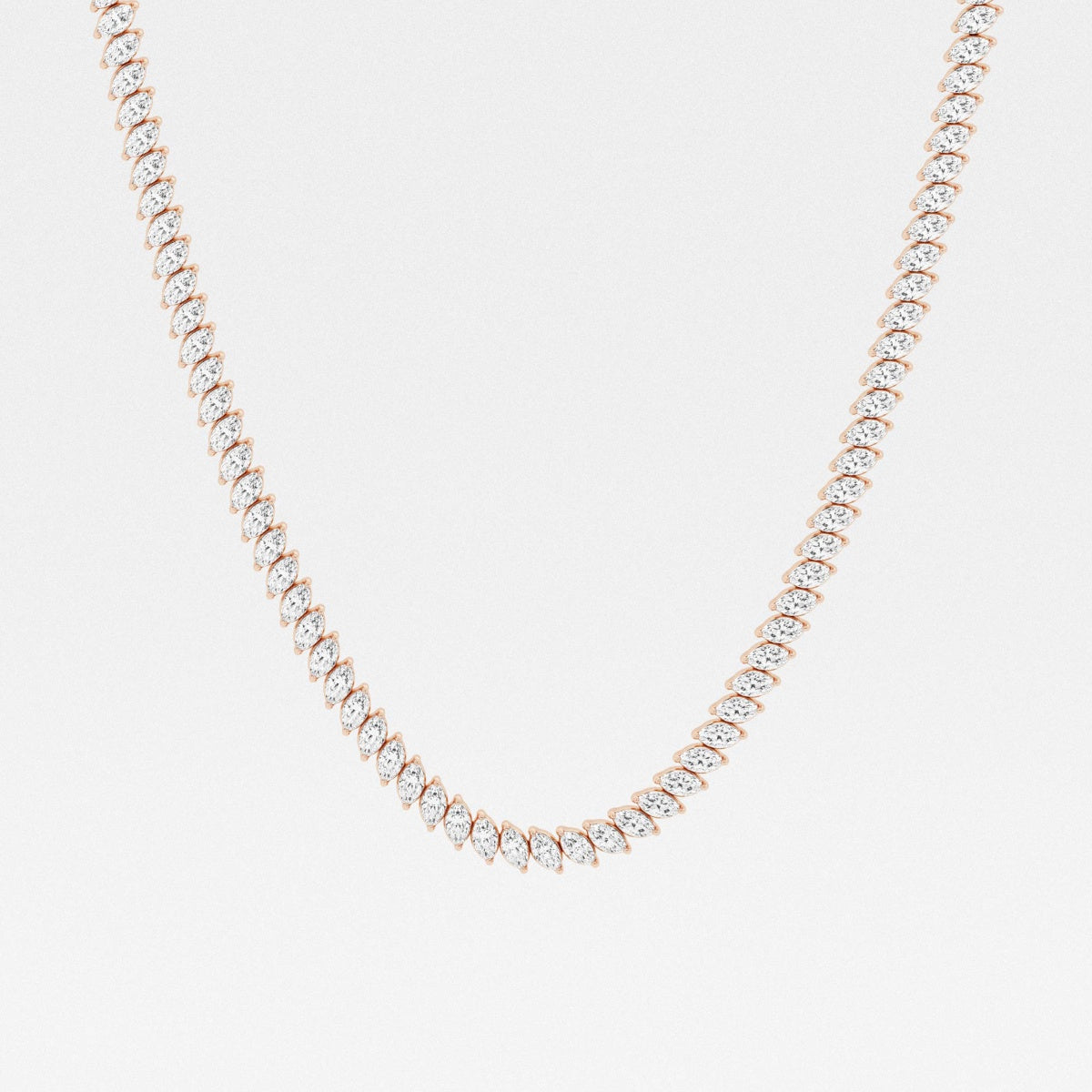 Marquise Lab Grown Diamond Marquise Tennis Necklaces, EF Color, VS Clarity, IGI Certified