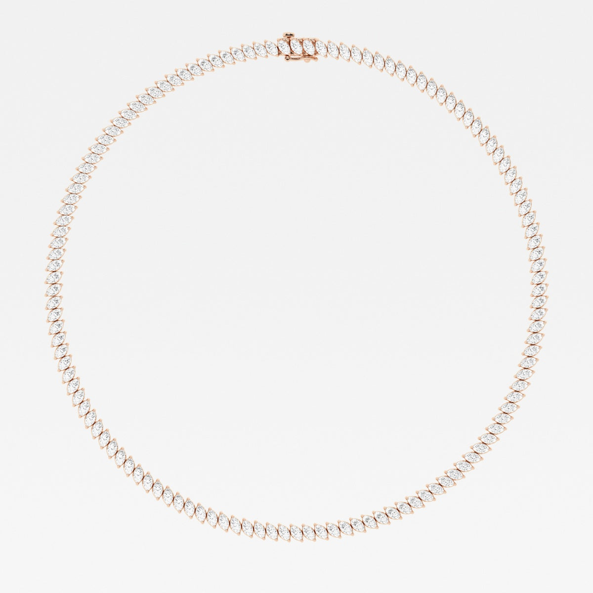 Marquise Lab Grown Diamond Marquise Tennis Necklaces, EF Color, VS Clarity, IGI Certified