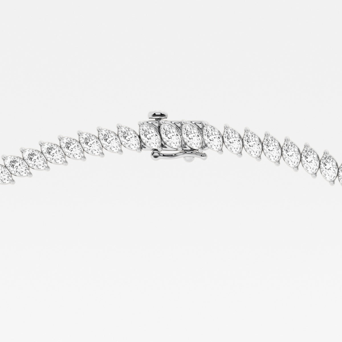 Marquise Lab Grown Diamond Marquise Tennis Necklaces, EF Color, VS Clarity, IGI Certified