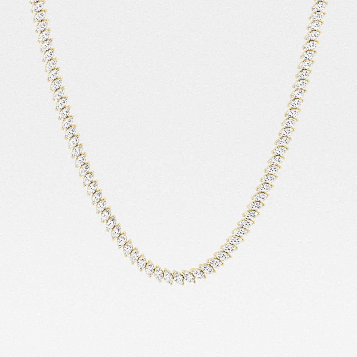 Marquise Lab Grown Diamond Marquise Tennis Necklaces, EF Color, VS Clarity, IGI Certified