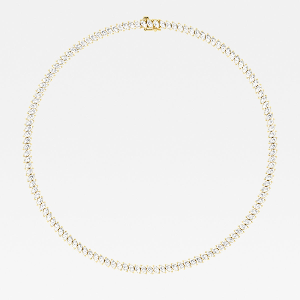 Marquise Lab Grown Diamond Marquise Tennis Necklaces, EF Color, VS Clarity, IGI Certified