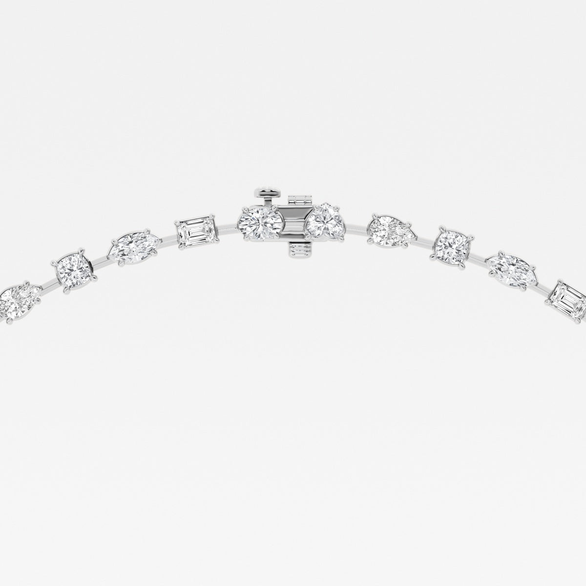 Multi-Shape Lab Grown Diamond Tennis Necklace, EF Color, VS Clarity, IGI Certified