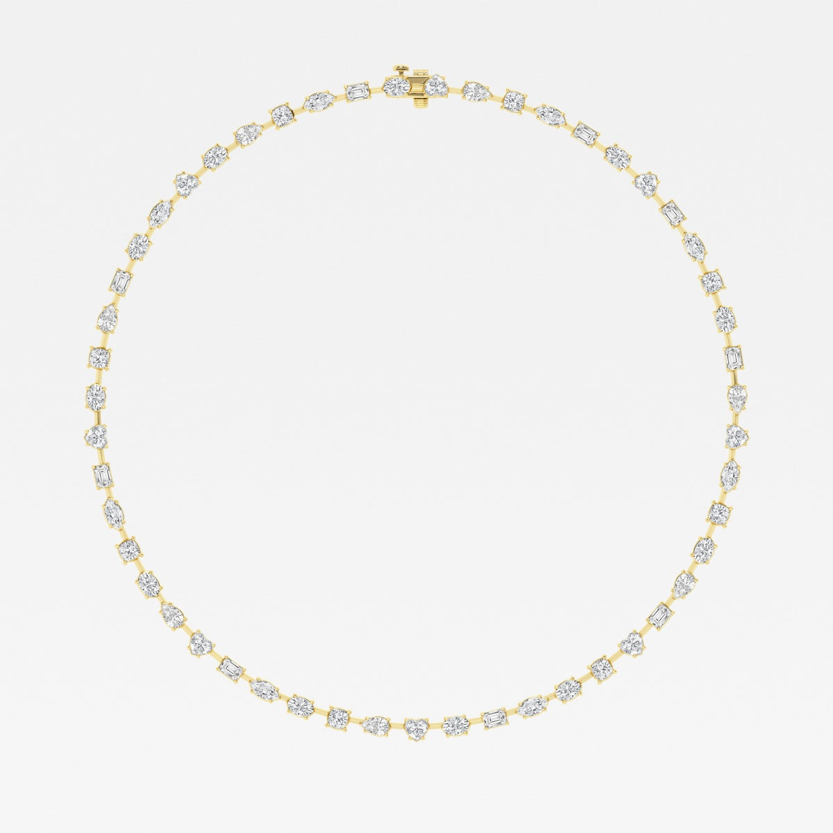 Multi-Shape Lab Grown Diamond Tennis Necklace, EF Color, VS Clarity, IGI Certified