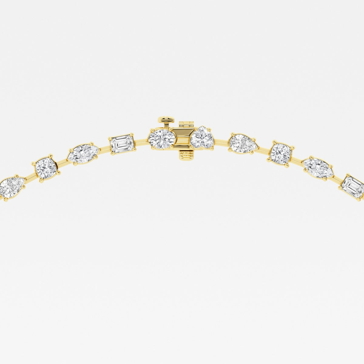 Multi-Shape Lab Grown Diamond Tennis Necklace, EF Color, VS Clarity, IGI Certified