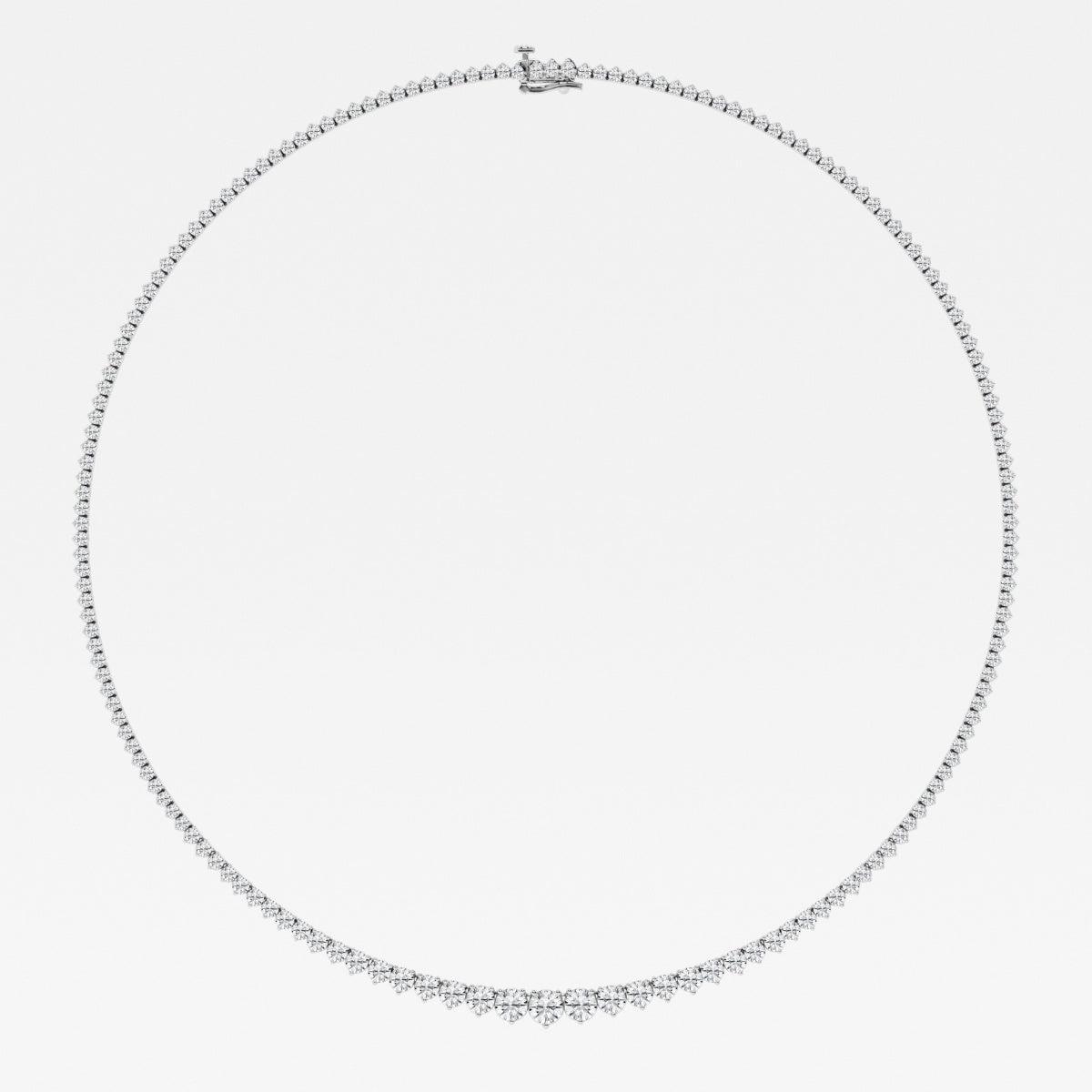 Round Lab Grown Diamond Tennis Necklace, EF Color, VS Clarity, IGI Certified
