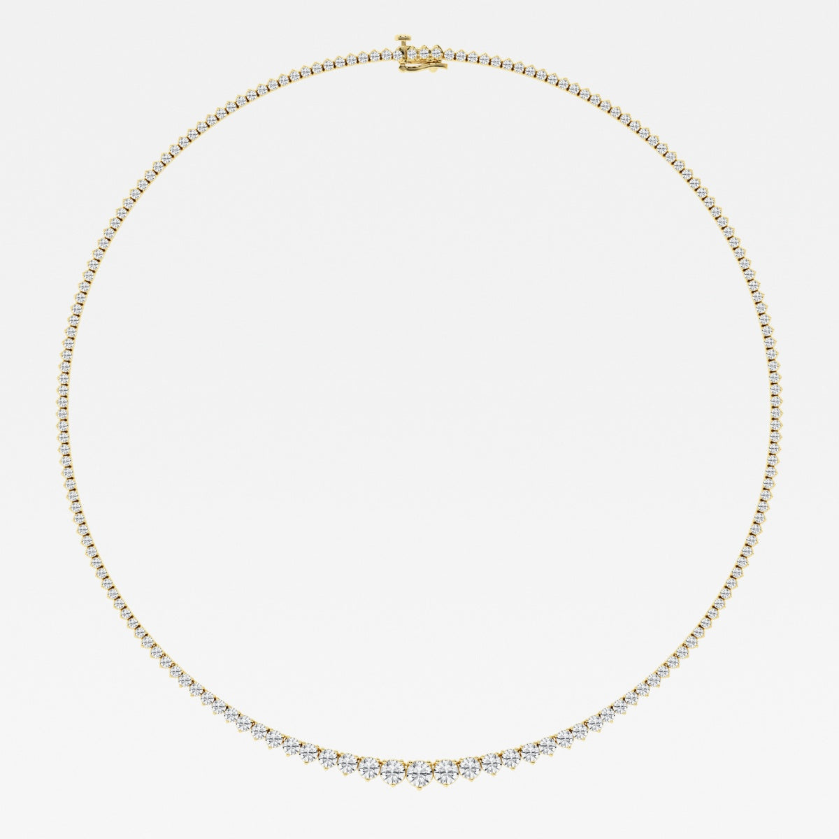 Round Lab Grown Diamond Tennis Necklace, EF Color, VS Clarity, IGI Certified