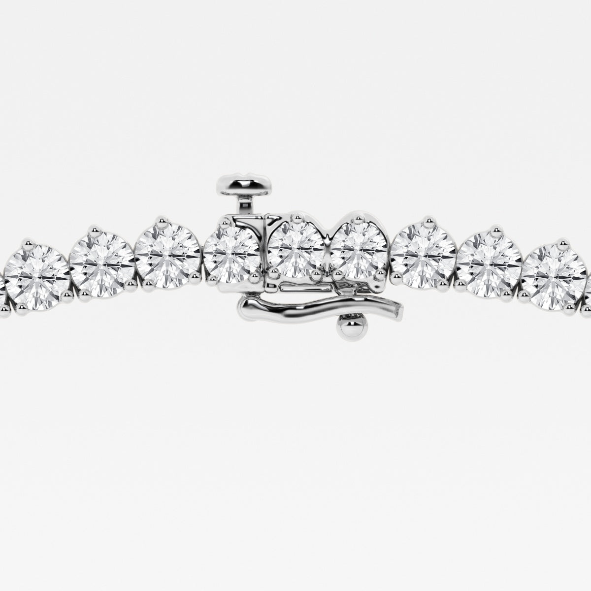 Round Lab Grown Diamond Graduated Riviera Fashion Necklace, EF Color, VS Clarity, IGI Certified