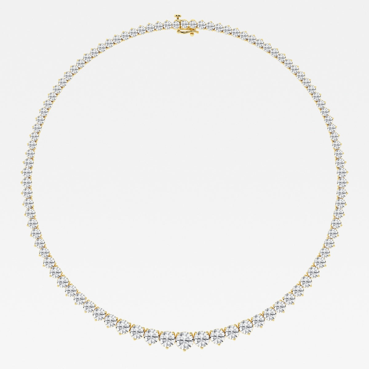 Round Lab Grown Diamond Graduated Riviera Fashion Necklace, EF Color, VS Clarity, IGI Certified