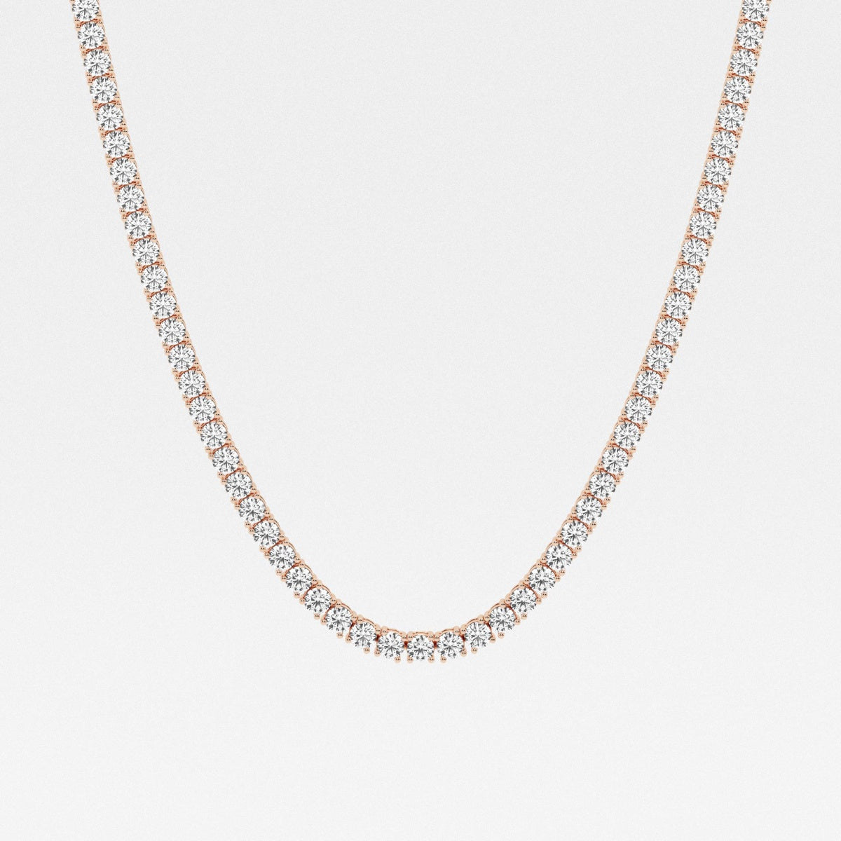 Round Lab Grown Diamond Tennis Necklace, EF Color, VS Clarity, IGI Certified