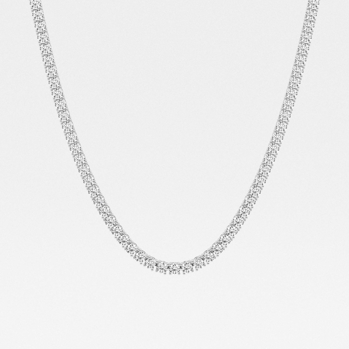Round Lab Grown Diamond Tennis Necklace, EF Color, VS Clarity, IGI Certified