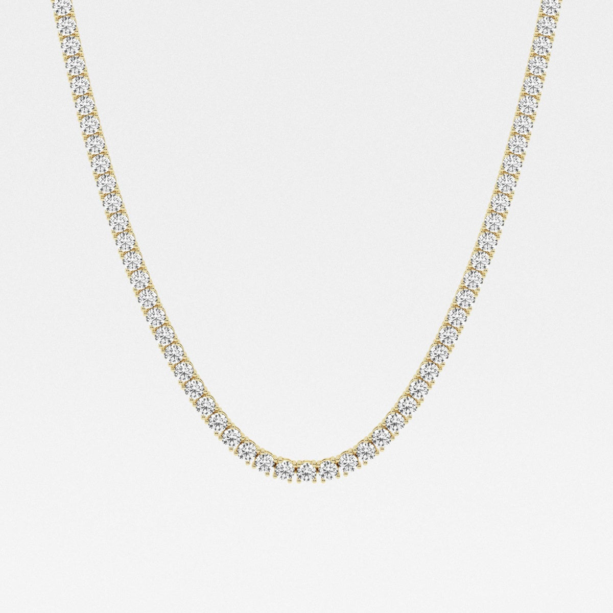 Round Lab Grown Diamond Tennis Necklace, EF Color, VS Clarity, IGI Certified